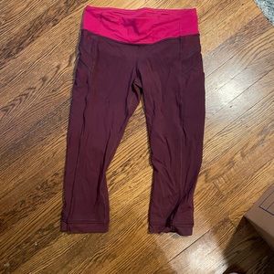 Lululemon crop legging maroon